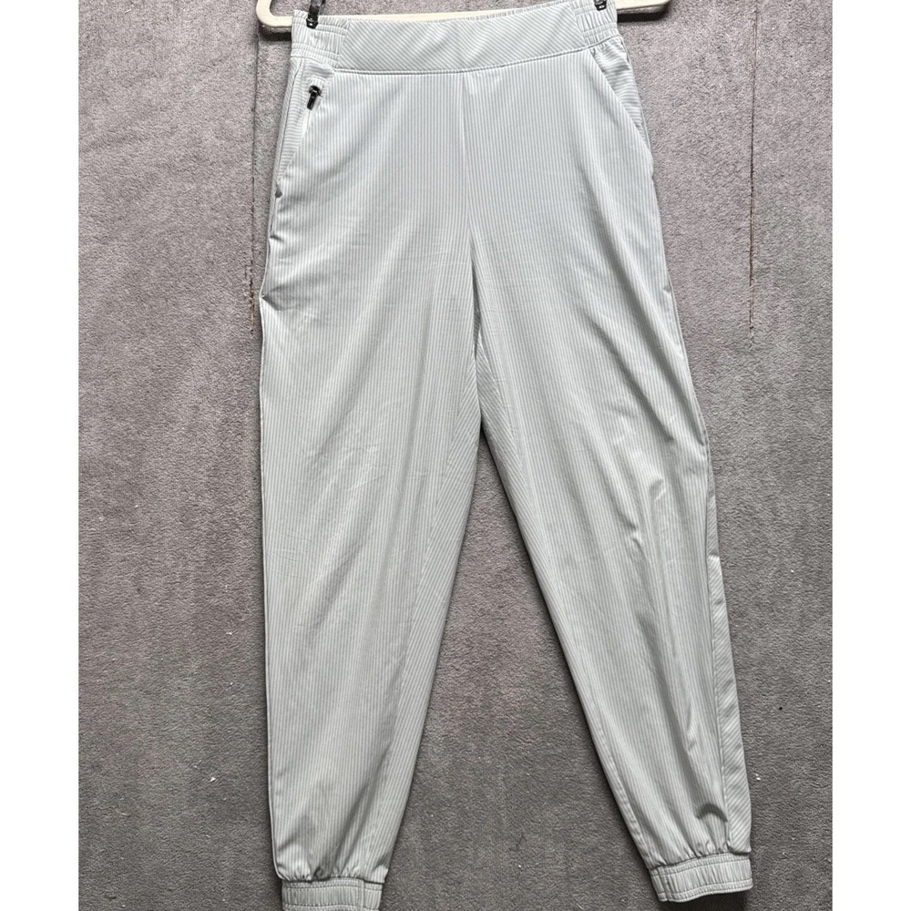 Athleta Brooklyn Textured Jogger Womens 4 Green Stripe‎ Pants Athleisure Stretch